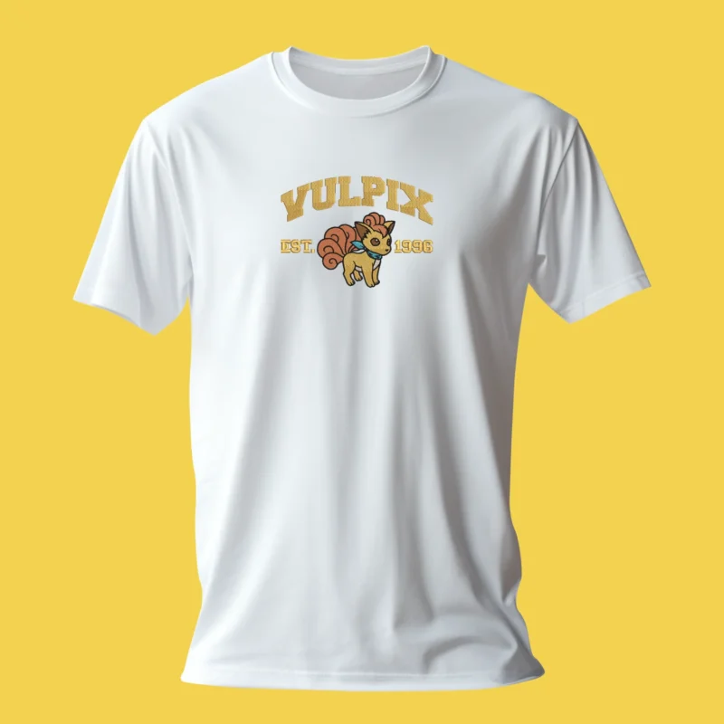 Vulpix Fox Flame | Pokemon | T-shirt brodé