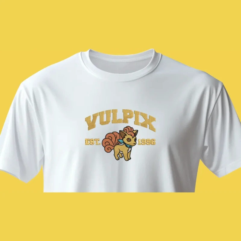 Vulpix Fox Flame | Pokemon | T-shirt brodé