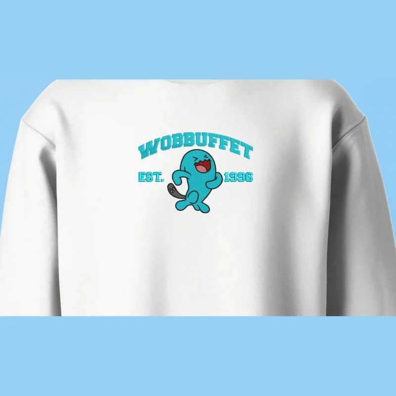 Wobbuffet Happy Pose | Pokemon | Sweatshirt brodé