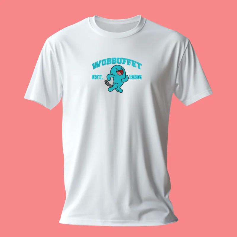 Wobbuffet Happy Pose | Pokemon | T-shirt brodé