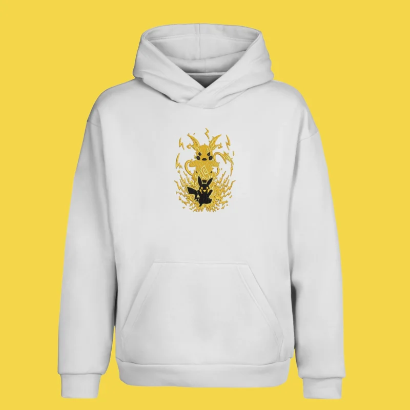 Pikachu Umbreon Thunder | Pokemon | Sweat à capuche brodé