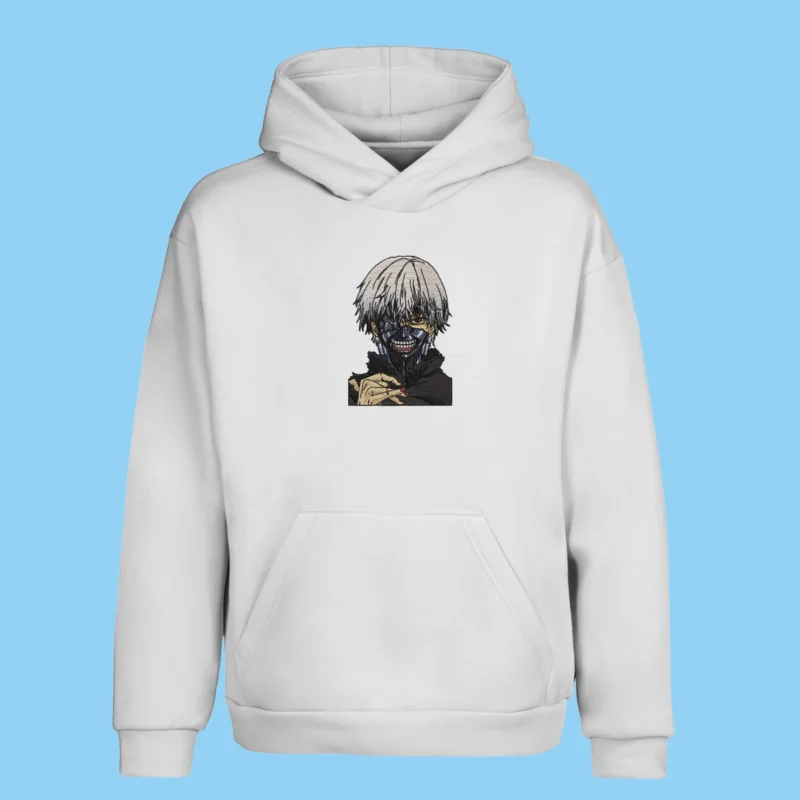 Ken Kaneki Ghoul Mask | Tokyo Ghoul | Sweat à capuche brodé