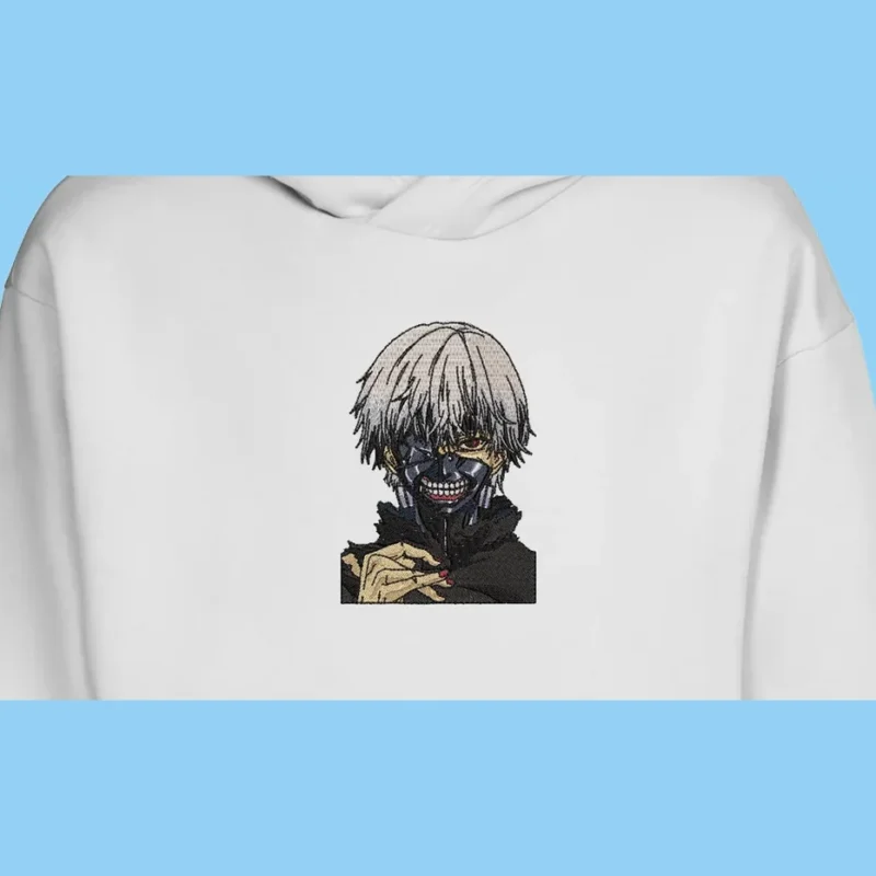 Ken Kaneki Ghoul Mask | Tokyo Ghoul | Sweat à capuche brodé