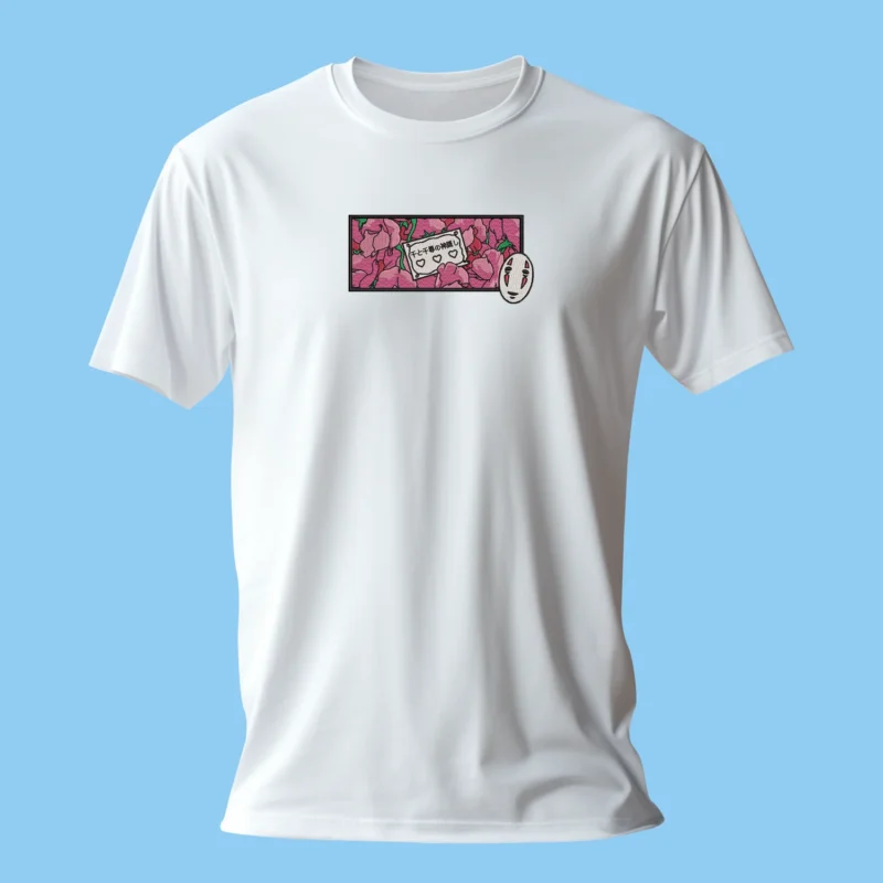 No Face Bathhouse Flowers | Le Voyage de Chihiro | T-shirt brodé